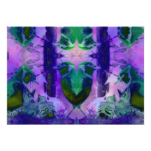 Oiseaux roses - violets et cycle rose invitation