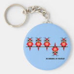 oiseaux rouges mignons porte-clé