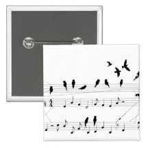 Oiseaux sur un bouton de score badges avec agrafe