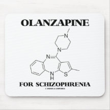 Olanzapine pour la schizophrénie (molécule chimiqu tapis de souris