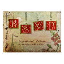 Old-fashioned RSVP Carte De Visite