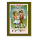Old-fashioned Valentine de la salutation de l'amou Cartes De Vœux