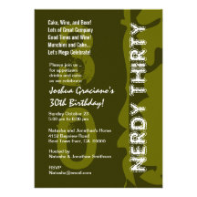 Olive kaki ringarde W818 de fête d'anniversaire tr Invitation