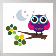 Oliver la copie de hibou badine le décor de pièce posters