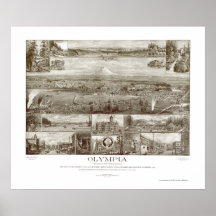 Olympia, carte panoramique de WA - 1903 Affiches