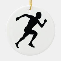 Ombre noire de silhouette de coureur ornement de noël