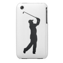 Ombre noire de silhouette de golf coques Case-Mate iPhone 3
