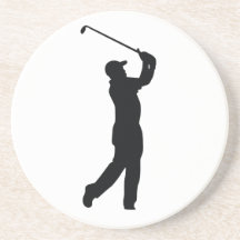 Ombre noire de silhouette de golf dessous de verre