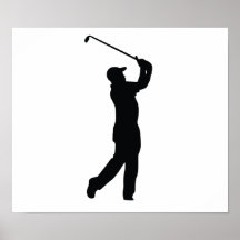 Ombre noire de silhouette de golf posters