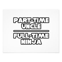Oncle à temps partiel… à plein temps Ninja Cartons D'invitation