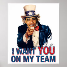 Oncle Barack Obama je vous veux sur mon équipe Posters