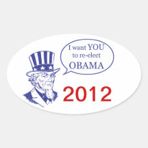 Oncle Sam - Obama Autocollant