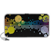 ondes sonores d'arc-en-ciel sur le noir haut-parleurs