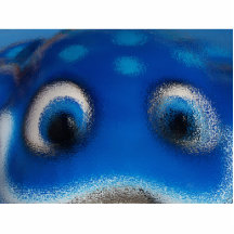 Ondulation heureuse de bleu de pastenague de yeux découpages en acrylique