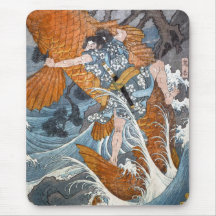 Oniwakamaru le jeune Benkei, Hiroshige Tapis De Souris
