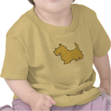 Onsie jaune de nourrisson de chiot de guingan t-shirts
