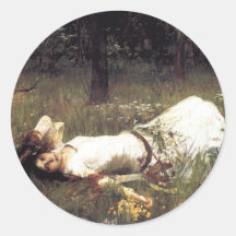 Ophélie - John William Waterhouse Adhésifs Ronds