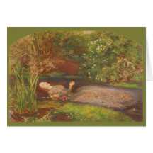 Ophélie par le Preraphaelite victorien vintage de  Carte De Vœux