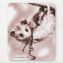 Opossum Mousepad de bébé - la lumière s'est levée Tapis De Souris