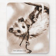 Opossum Mousepad - sépia de bébé Tapis De Souris