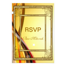 Or 2 d'invitation de Mitzvah de barre de RSVP