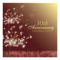 Or + 30ème fête d'anniversaire de mariage de autom invitations