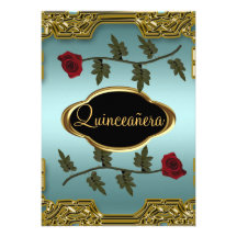Or 4 de fête d'anniversaire de Quinceanera Invitation
