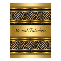 Or 50 et invitation fabuleuse de fête d'anniversai