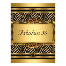 Or 50 et invitation fabuleuse de fête d'anniversai