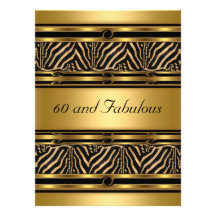 Or 60 et invitation fabuleuse de fête d'anniversai