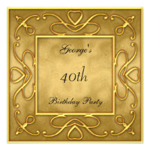 Or à l'invitation de partie de Birtday d'or