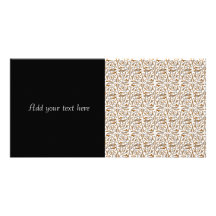 Or au-dessus du motif de tourbillonnement blanc de photocarte customisée