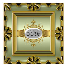 Or de carré d'invitation de fête d'anniversaire de