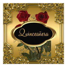 Or de fête d'anniversaire de Quinceanera Invitations