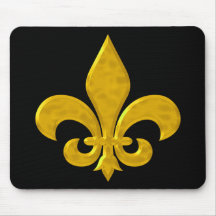 Or de Fluer De Lis Hammered Tapis De Souris