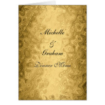 Or de menu de mariage carte de vœux