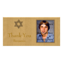 Or de Mitzvah de barre Cartes Avec Photo
