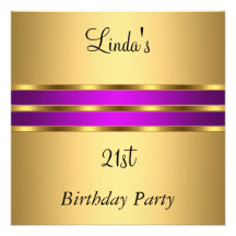 Or de pourpre d'invitation de fête d'anniversaire