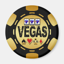 OR DE VEGAS ET JETON DE POKER NOIR AIMANTS