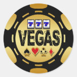 OR DE VEGAS ET JETON DE POKER NOIR AUTOCOLLANTS