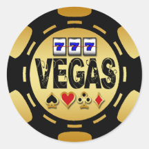OR DE VEGAS ET JETON DE POKER NOIR AUTOCOLLANTS