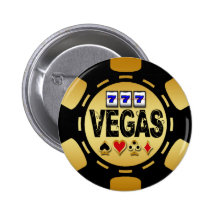 OR DE VEGAS ET JETON DE POKER NOIR BADGE AVEC ÉPINGLE