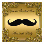Or d'invitation de fête d'anniversaire de moustach