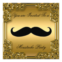 Or d'invitation de fête d'anniversaire de moustach