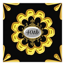 Or d'invitations de fête d'anniversaire d'or