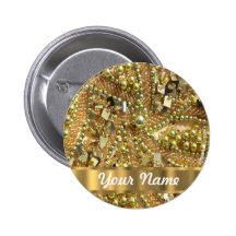 Or élégant bling badge avec épingle
