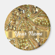 Or élégant bling magnets pour réfrigérateur