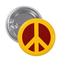 Or et bouton marron de symbole de paix pin's