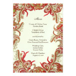 Or et chaux rouges Paisley vintage mariage damassé Faire-part