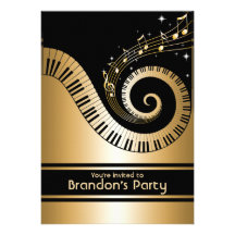 Or et invitations noires de notes de musique